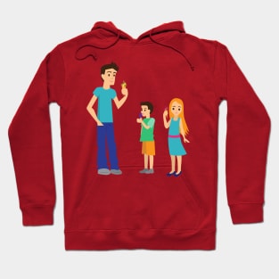 Father and Kids Eating Ice cream Hoodie